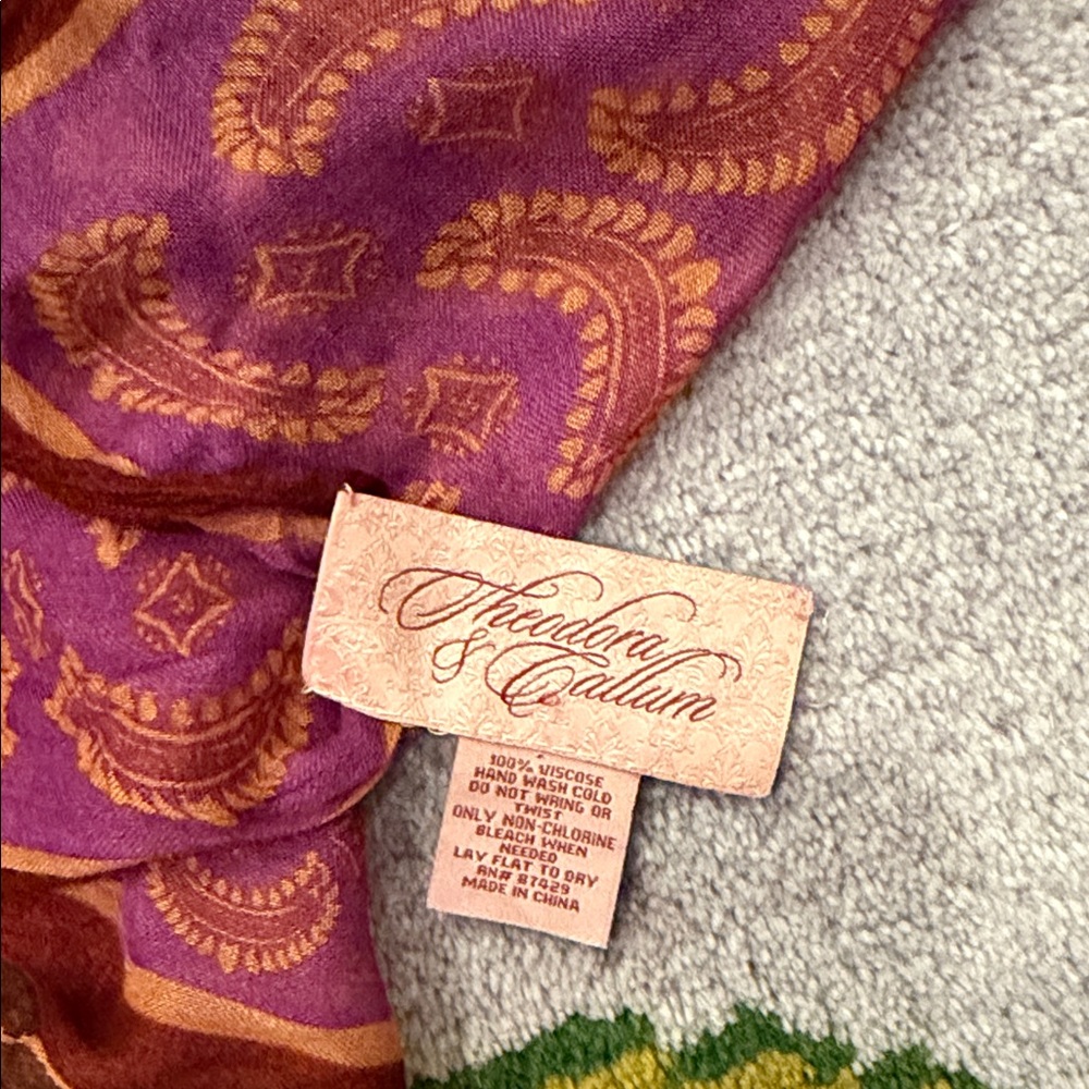 Theodora & Callum Animal Print Scarf with Pink and Brown - Picture 4 of 5